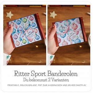 Ritter Sport Wrapper, 100g, Last Minute Gift, Download and Printable, Chocolate, Packaging, Christmas, Winter, Advent - Etsy