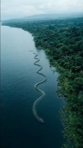 Drone Captures Footage of 100-Foot Sea Snake Slithering in Amazon Waters