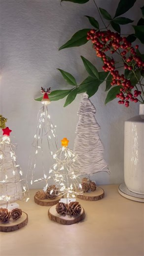 用小灯串DIY的闪闪的圣诞树！DIY sparkling Christmas tree with small string lights