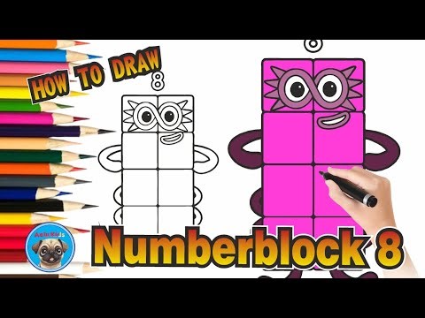 How to Draw Numberblock 8 | Easy Step by Step Drawing for Kids & Beginners | Aelu Kids