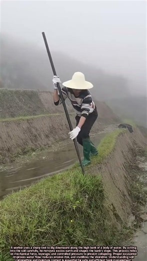 Excavating High Waterbanks with Sharp Tools for Soil Stabilization and Flow