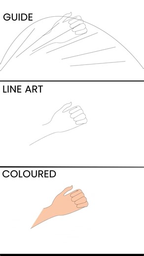 how to animate hands| guides, line art and colouring| animation process| 2d animation