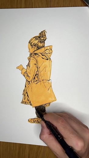 Drawing in Reverse with Kuretake Fineliner | Art Tutorial