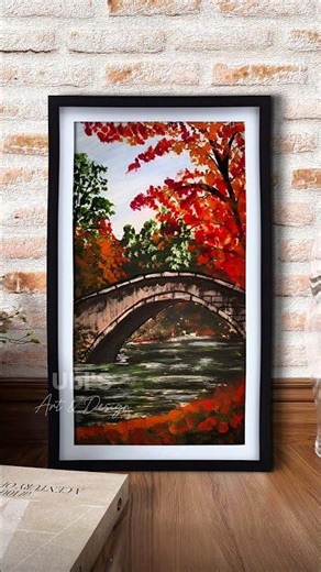 How I Paint Ancient Bridge with Acrylic #art #shorts #arcylicpainting