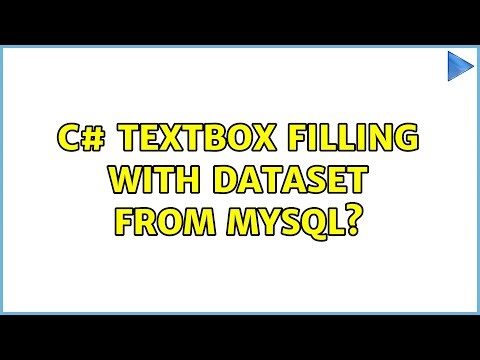 c# Textbox filling with dataset from MYsql?