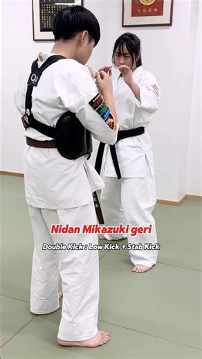 【二段三日月蹴り : Low Kick + Stab Kick】 #大谷道場 #空手 #karate #martialarts #shorts