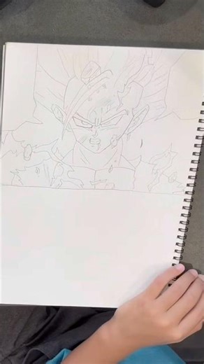 A 7-year-old draws Super Saiyan Gohan #dragonball #dragonballz #anime #goku #drawing #art #孫悟飯
