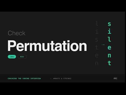 Check Permutation — CTCI 1.2 | Valid Anagram - LeetCode 242 | Java