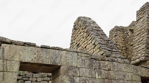Triangular Roofs and Stone Constructions in Machu Picchu. Unfinished Inca Structures