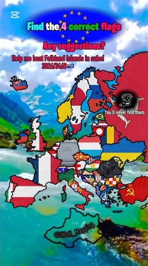 Find the 4 correct flags #shorts #europe #geography #map #mapping