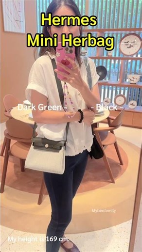 Try on Hermes Mini Herbag , Hermes Herbag Zip 20 #miniherbag Ep.209