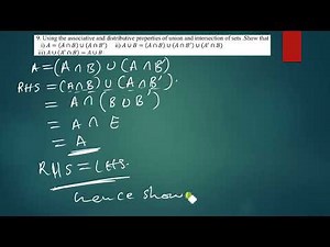Using the Associative and Distributive Properties to prove sets