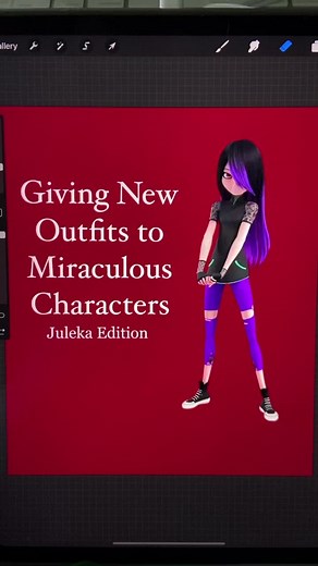 Giving new outfits to Miraculous Characters: Juleka! #miraculousladybug #julekacouffaine #purpletigress #miraculousladybugtiktok #catnoir #juleka #mlb