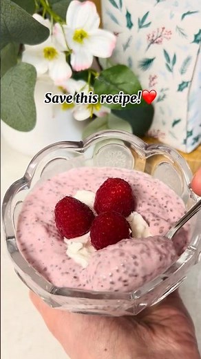 🩷Creamy Raspberry Chia Pudding