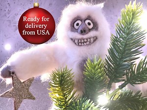 Christmas Tree Topper Abominable Snowman Christmas Tree Decorations Yeti Figurine - Etsy
