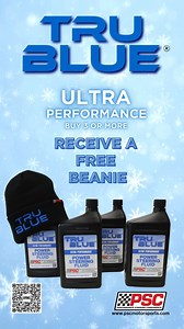 ❄️ Winter Special at PSC Motorsports! ❄️ Get ready to rev up your winter adventures! For a limited time, buy three or more bottles of our PSC TRU BLUE® Electric Power Steering Fluid and receive a FREE beanie (while supplies last)! Why choose PSC TRU BLUE®? ✅ High-performance oil for smooth operation of power-assisted and hydraulic systems. ✅ Features Lubium, our special anti-oxidation additive that prevents corrosion and reduces noise. ✅ All-season compatible for hot or cold climates. ✅ Works se