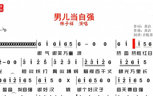 林子祥的《男儿当自强》视听简谱，带你重温经典热血沸腾