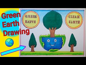 How to draw Green earth 🌎 | Green earth Drawing step by step | #drawing #viralvideo #greenearth |