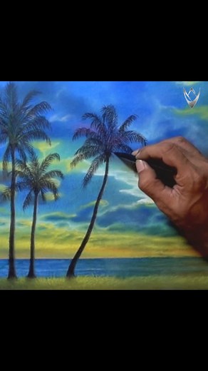 Sunset Beach Soft pastel drawing | DRAWING PENCIL