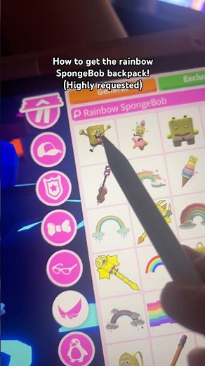 How to get rainbow SpongeBob backpack!