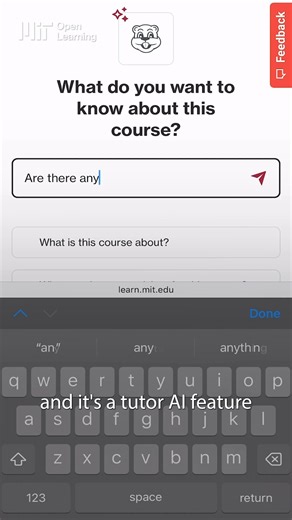 MIT Open Learning on Instagram: "Learning from @MIT opens doors. With MIT Learn, those doors are open wider than ever to anyone in the world — and 98% of content is FREE! What can you do with this AI-powered gateway to 12.7k+ MIT educational materials? 💡 Discover courses and resources 🤖 Chat with AI chatbot AskTIM for guidance 🎯 Get personalized recommendations 🧠 Receive AI tutoring in select offerings Start your lifelong learning journey on MIT Learn! (Link in bio.) #AIeducation #OnlineLear