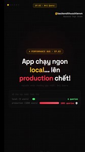 App chạy ngon local... lên production là sập Nguyên nhân: N 1 Query — 1 request bắn 1000 câu SQL mà không hay! #java #springboot #laptrinh #backend #phongvanit