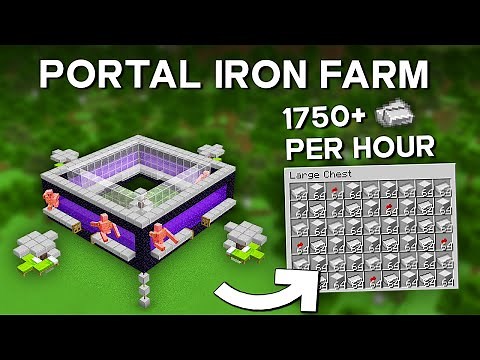 Minecraft Portal Based Iron Farm - Iron Farm Tutorial - 1750+ Iron Ingot Per Hour