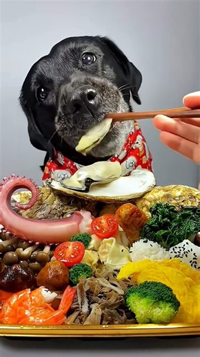 Young Creators Growth Program Isn't peeling oyster shells new? All things cuteproject. #dog #eating