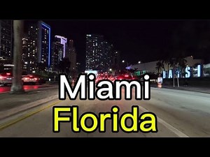 Miami Downtown 4K UHD Night Driving Tour | City Lights & Skyline After Dark