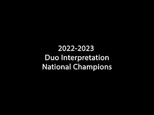 American Speech and Debate Association - 2022-2023 - Duo Interpretation National Champions