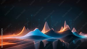 abstract background with sound wave, music equalizer technology, vector illustration, A futuristic technology wave background, featuring digital data visualization, is presented as, AI Generated