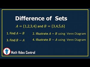 Difference of Sets | Algebra 1| Math Video Central