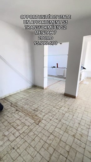 Situé au 7eme étage avec ascenseur récemment installé Appartement bien orienté qui donne sur une vue panoramique D’une superficie totale 120m2 Opportunité d’investissement ou premier logement Avec contrat de vente Prix fixe a 200md Pour organiser une visite contactez nous au téléphone 95999600. #immobilier #عقارات #foryou #tiktok #tunisia🇹🇳