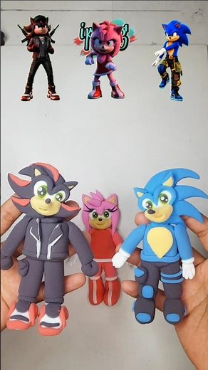 Sonic Amy Rose Characters Coror mixing Sonic Colour Mixing Battle made of from clay ⚫💖🔵🤔 part6