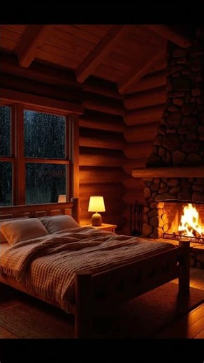 Cozy Fireplace & Rain Sounds 🔥🌧️ Sleep Instantly