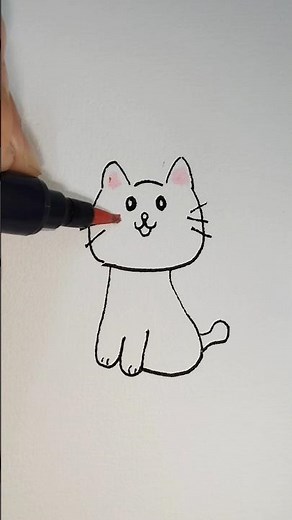 how to draw a Kawaii Cat Easy step by step! #doodleart #easydraw #cutedrawing #drawingideas