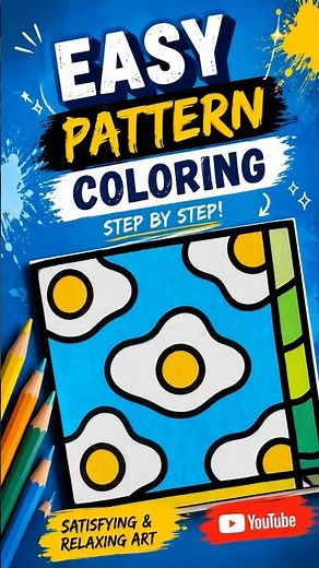 Easy Pattern Coloring | Satisfying & Relaxing Art 🎨✨ #coloring