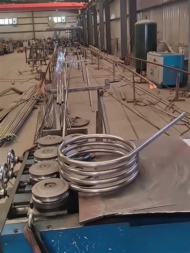 Coiling process of stainless steel tube using a specialized machine