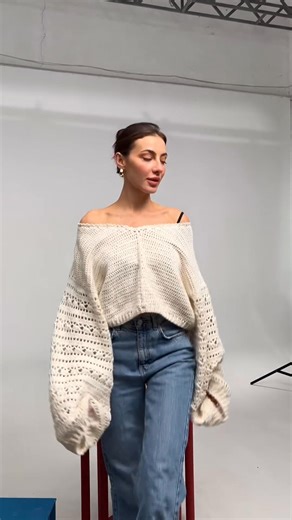 Crochet Lace sweater. Just remember you can always adjust sleeve length while crocheting as you like. Get the Pattern - tscrochetdesign.com (link in bio) . Model: @bryunetka.ann Photo: @lisasnimaet Video: @yanchikvv Studio: @pgm_photostudio . . . . . . #KnitWear, #KnitFashion, #KnitStyle, #KnitDesign, #KnittersOfInstagram, #KnittingAddict, #HandmadeWardrobe, #Knitstagram, #YarnLove, #Knitspo, #Crochet, #CrochetAddict, #CrochetersOfInstagram, #CrochetLove, #CrochetLife, #CrochetPattern, #InstaCro