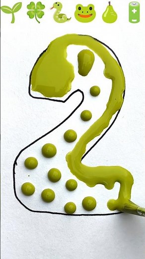 Green Color Dot Art | Satisfying Painting of Number 2