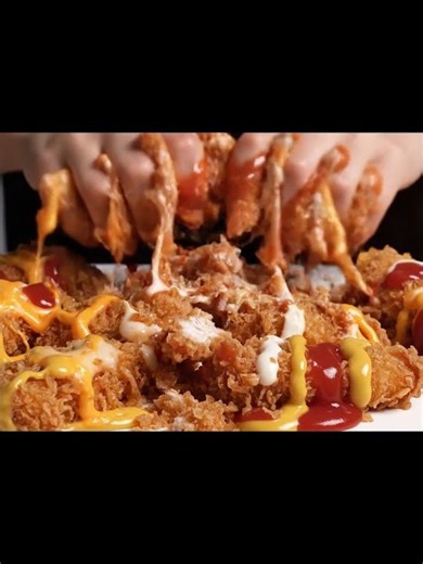 Chicken Strips, Waffle Fries & More | Satisfying Food Destruction #satisfyingvideos #foodasmr