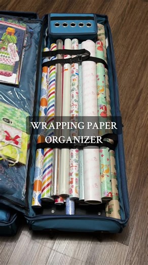Looking for better ways to organize wrapping paper, gift bags, ribbons, bows, tags and tissue paper? This Hearth & Harbor storage container keeps all your gift wrapping supplies in one protected, easy-to-find place. The structured design prevents crushed rolls and messy piles. Everything stays sorted, visible, and ready the moment you need it…no more digging through bins during wrapping season. It’s a simple way to declutter your holiday supplies and keep everything in one place.
