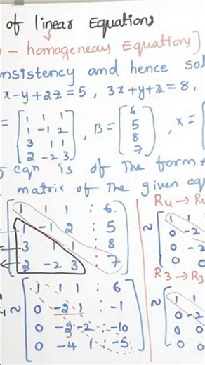 M1 system of linear Equations Non Homogeneous Equations How to pass M1 JNTUH R18 023