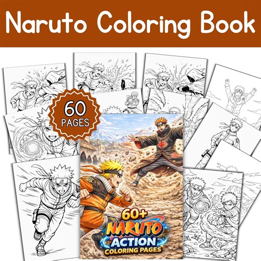 Naruto Coloring Pages Printable Anime Ninja Kids Activity Sheets Manga Art Coloring for Children - Etsy UK