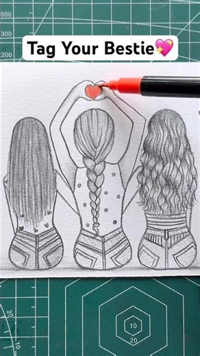 Tag Your Bestfriend💜 #shorts #craft #art #drawing #bestfriend