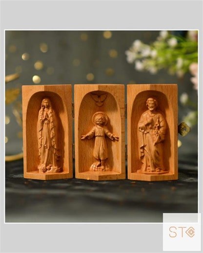 Wooden Solid Catholic Altar in box, Wood Carving catholic icons,Wooden Religious Gifts,Best Frien...