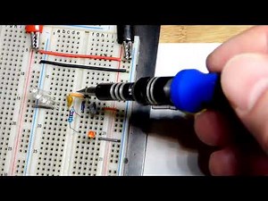Two 2N3904 NPN BJT darlington pair transistor LED voltage follower learning electronics lesson 76
