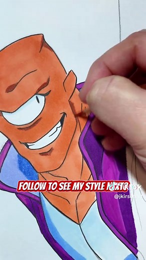 Drawing Allen The Alien in Cartoon Style