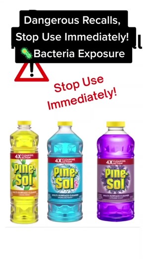 Stop using this Pine Sol Cleaner Immediately! Dangerous Product Recall due to potentially harmful Pseudomonas Aeruginosa Bacteria. CPSC.org #productrecall #safetytip #familyhealth