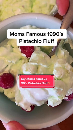 My Moms famous PISTACHIO FLUFF✨ #pistachio #1990s #nostalgia #momsrecipe #staple #marshmello #classic #yummy #dessert #fluff #jello
